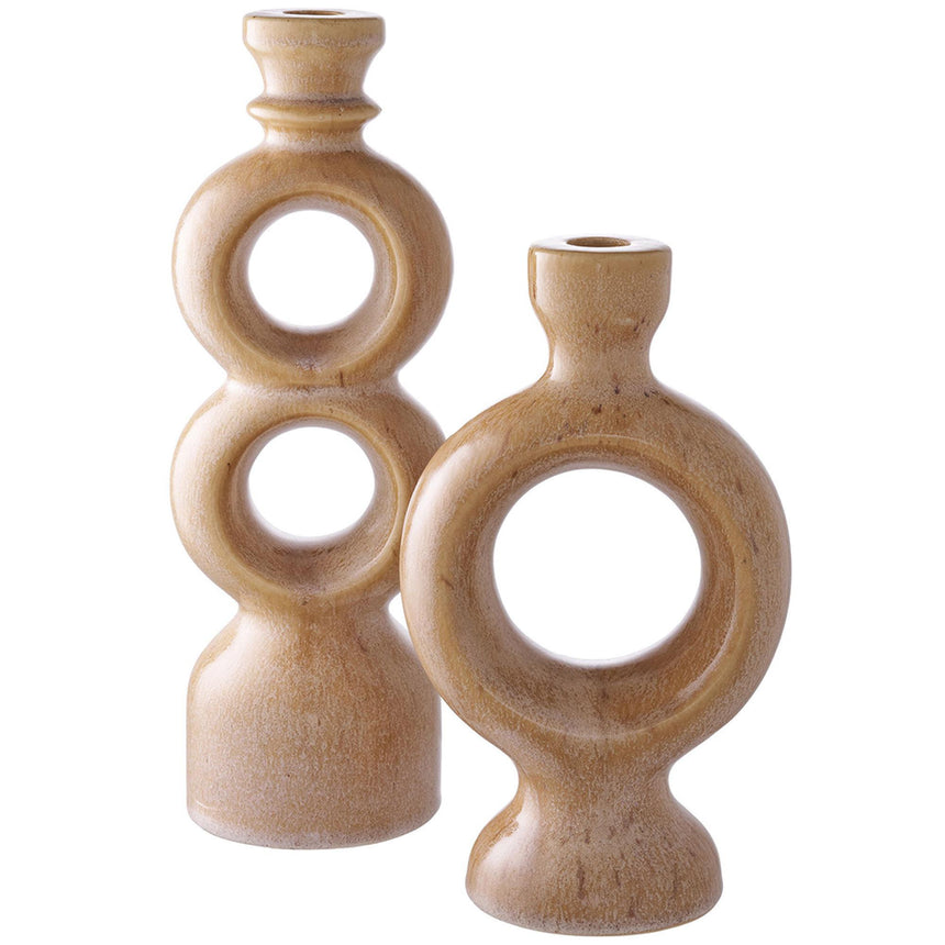 Brown Ceramic Medium Candle Holder-3
