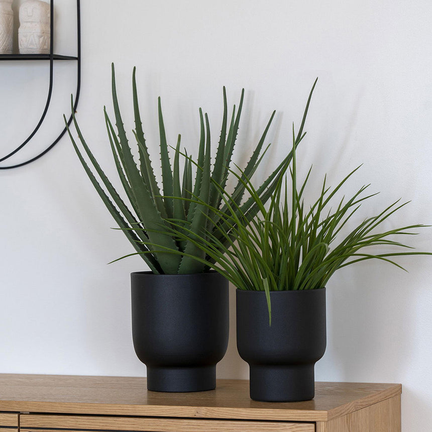 Fulda Black Metal Flowerpots - Set of 2-3