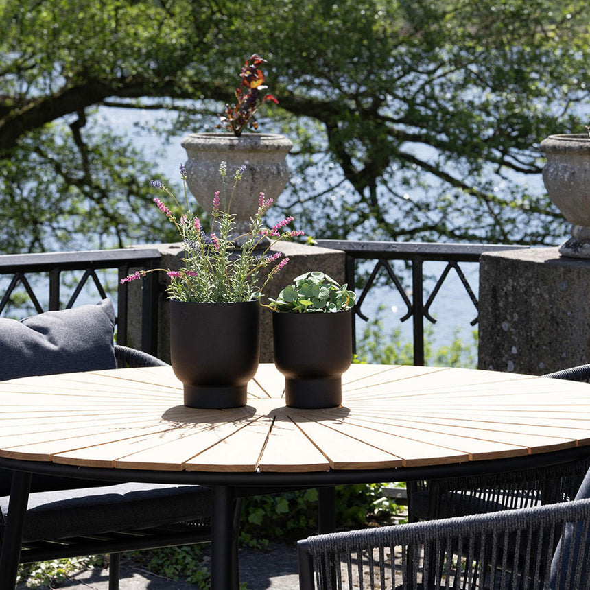 Fulda Black Metal Flowerpots - Set of 2-4