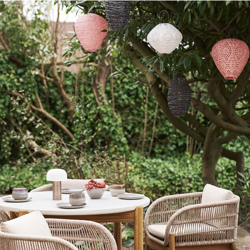 Greatham Pink Metal LED Lantern-3