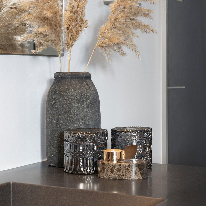 Smoked Glass Jar - Set of 2-6