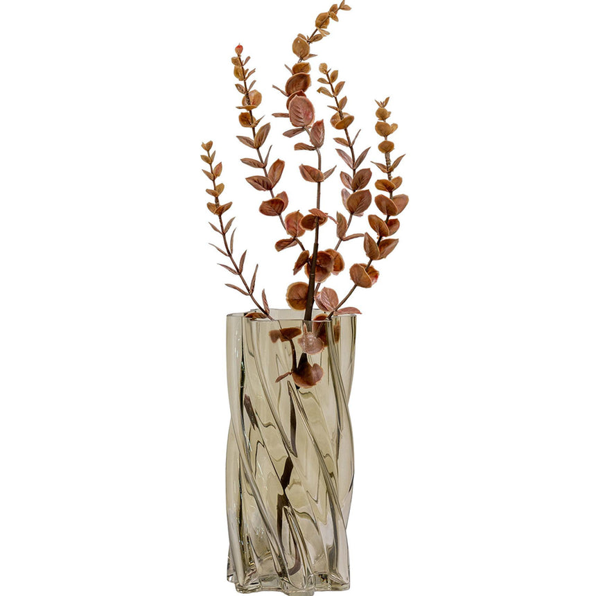 Smoked Green Glass Vase-2