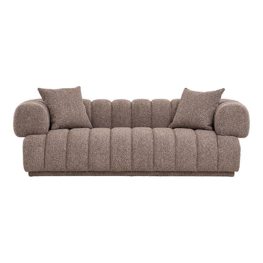 Aurora Brown Fabric 3 Seater Sofa-3