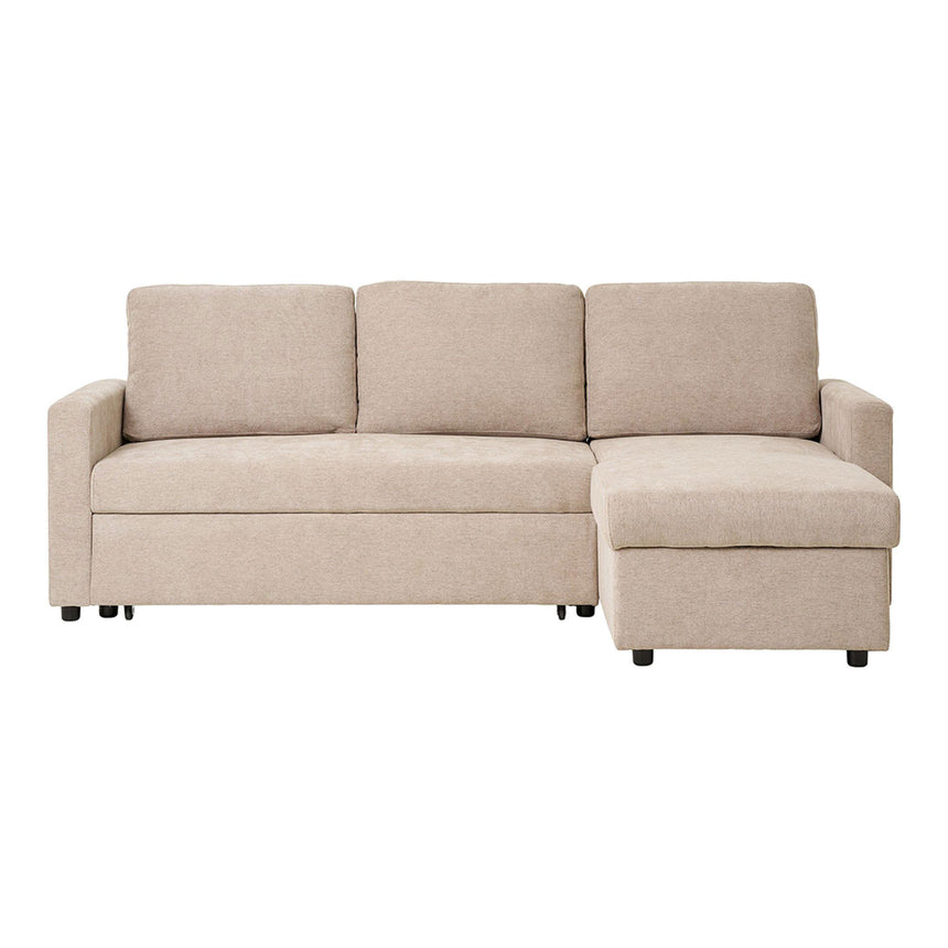 Belfast Sand Fabric Chaise Longue Pull Out Sofa Bed-7