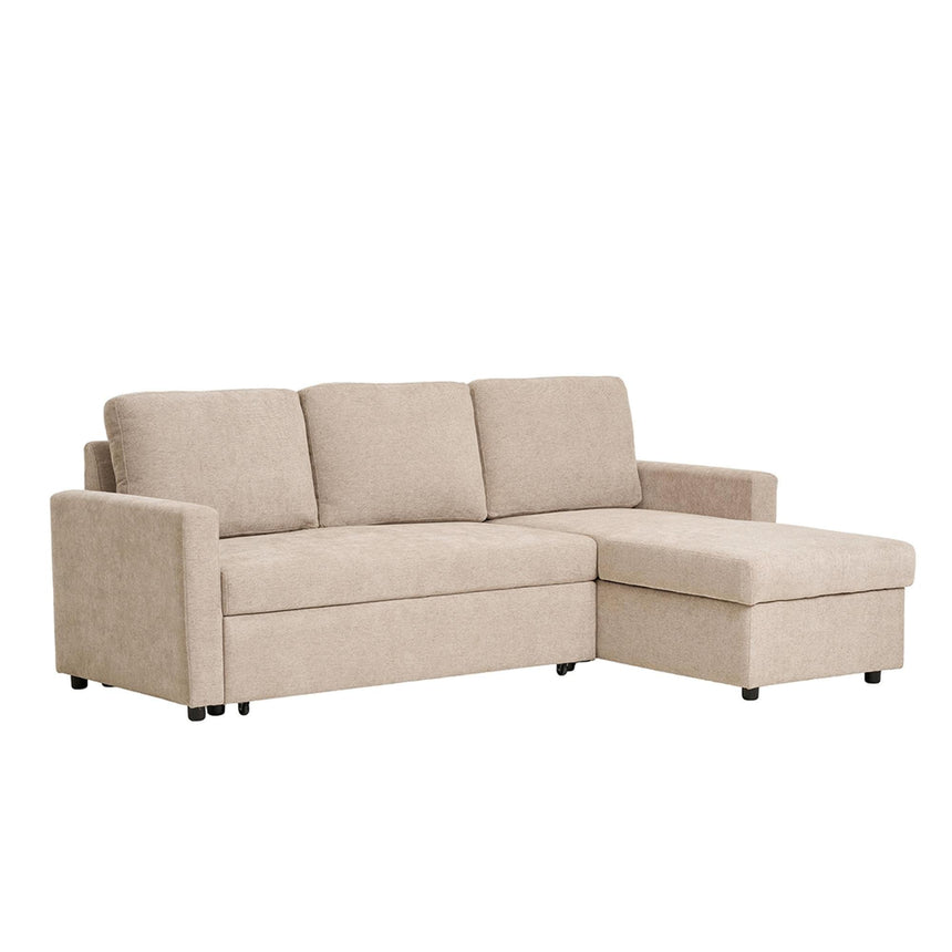 Belfast Sand Fabric Chaise Longue Pull Out Sofa Bed-8