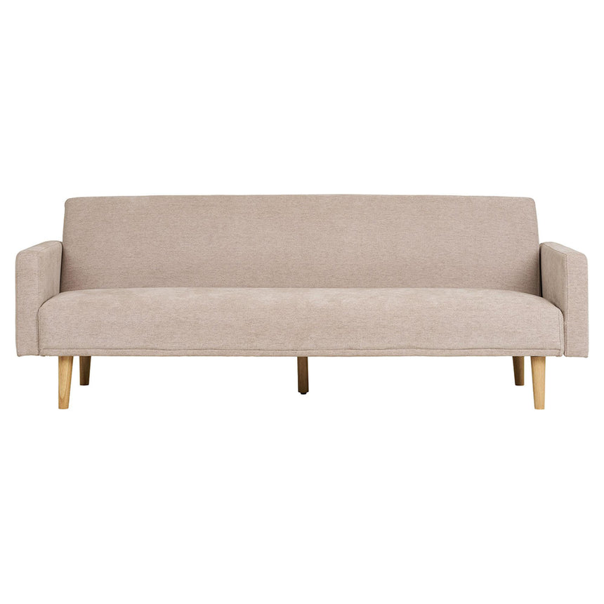 Kells Sand Fabric Click Clack Sofa Bed with Natural Legs-6