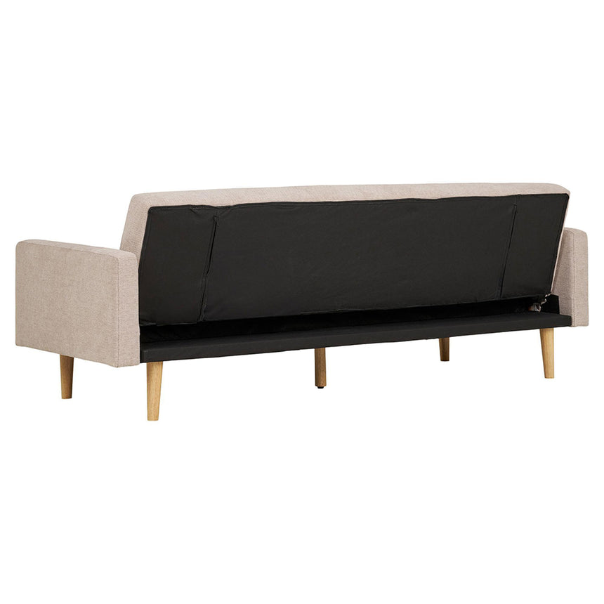 Kells Sand Fabric Click Clack Sofa Bed with Natural Legs-8