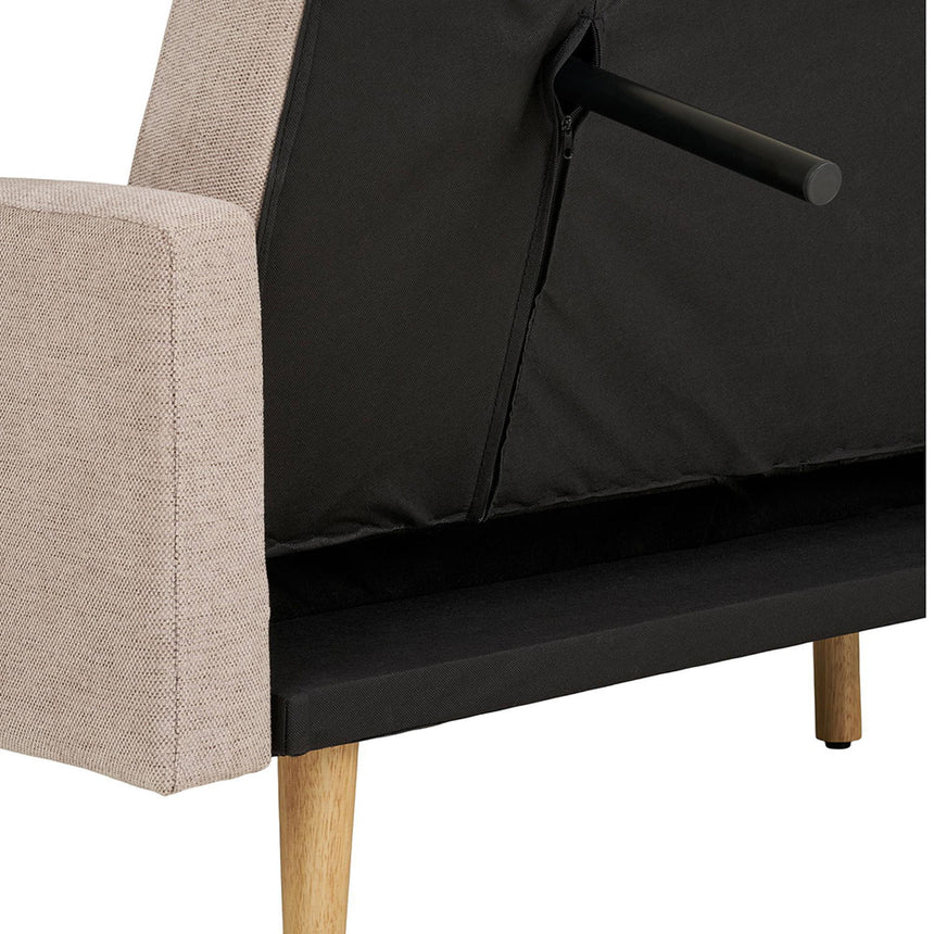 Kells Sand Fabric Click Clack Sofa Bed with Natural Legs-10