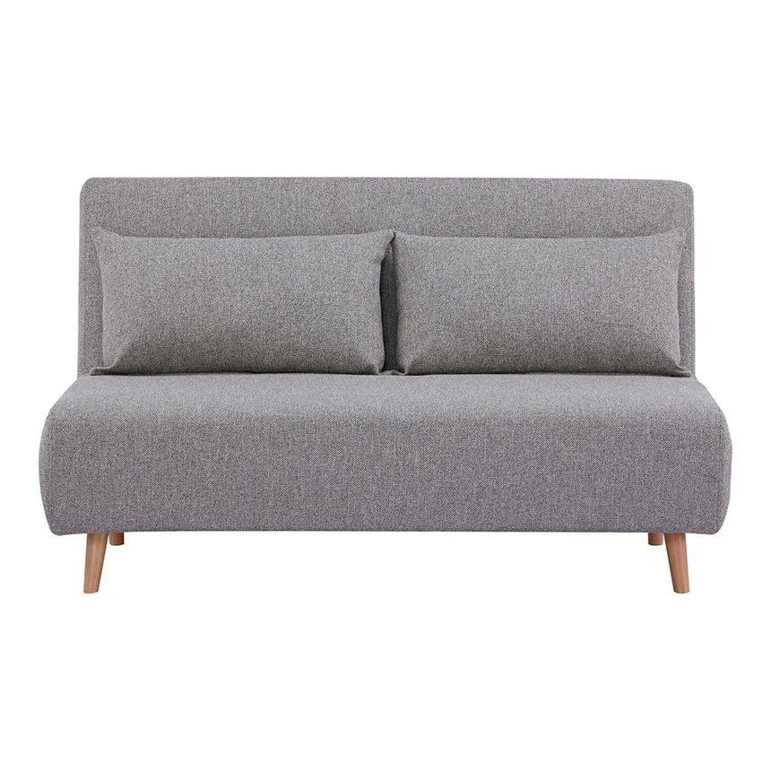 Marlow Grey Fabric 2 Seater Click Clack Sofa Bed with Natural Legs-4