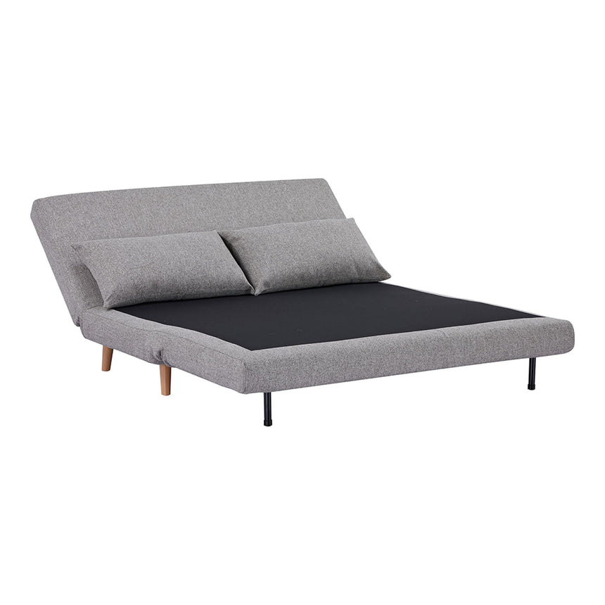 Marlow Grey Fabric 2 Seater Click Clack Sofa Bed with Natural Legs-7