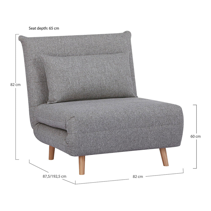 Marlow Grey Fabric Click Clack Sofa Bed with Natural Legs-8