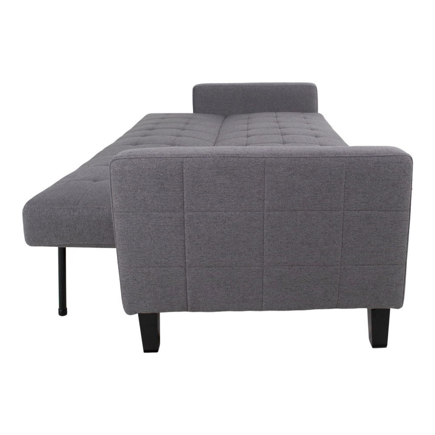 Milton Dark Grey Fabric Click Clack Sofa Bed with Black Legs-3