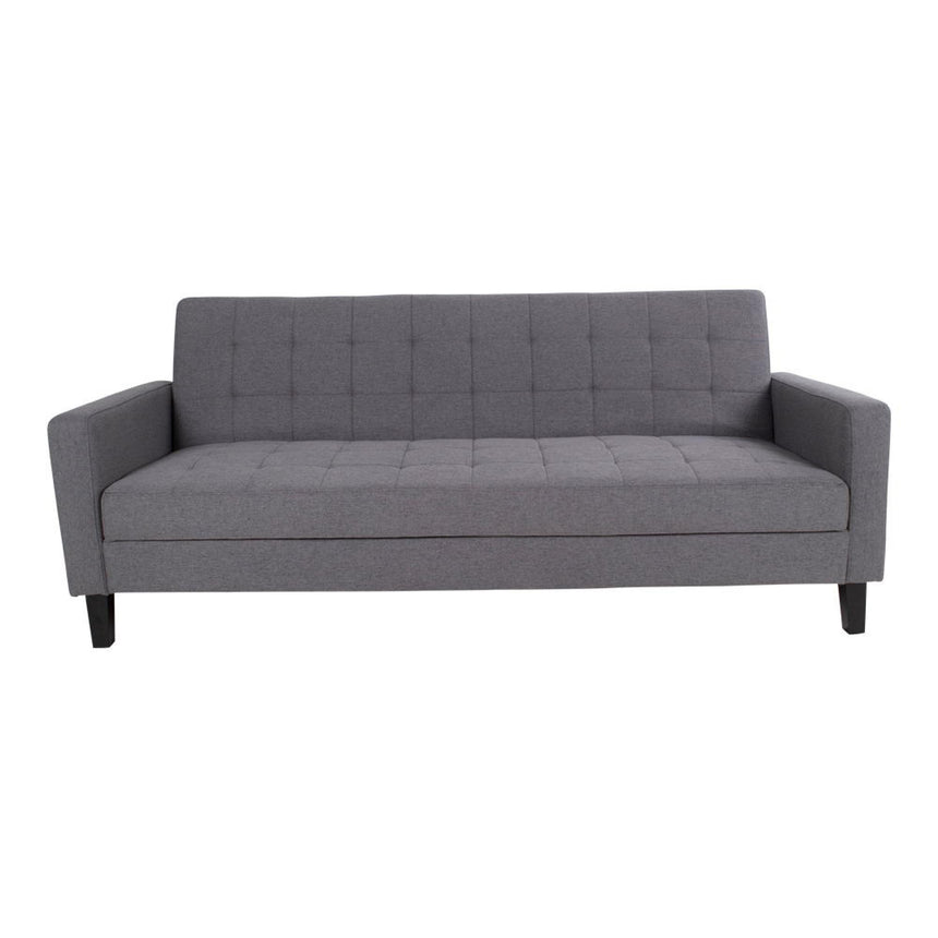 Milton Dark Grey Fabric Click Clack Sofa Bed with Black Legs-4