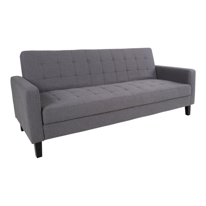 Milton Dark Grey Fabric Click Clack Sofa Bed with Black Legs-5