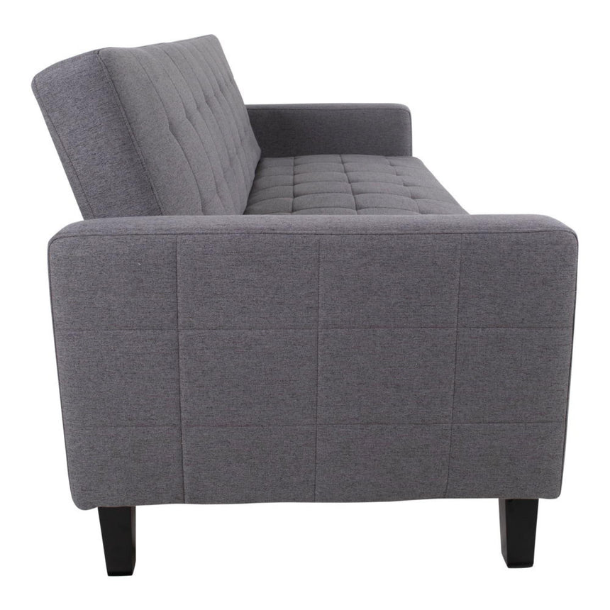 Milton Dark Grey Fabric Click Clack Sofa Bed with Black Legs-6