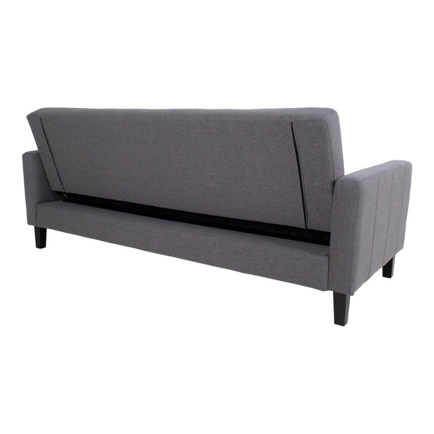 Milton Dark Grey Fabric Click Clack Sofa Bed with Black Legs-7
