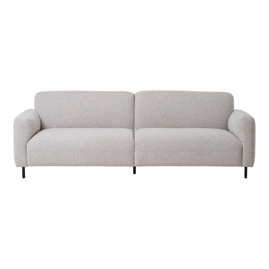 Salvador Light Grey Boucle Fabric 3 Seater Sofa-3