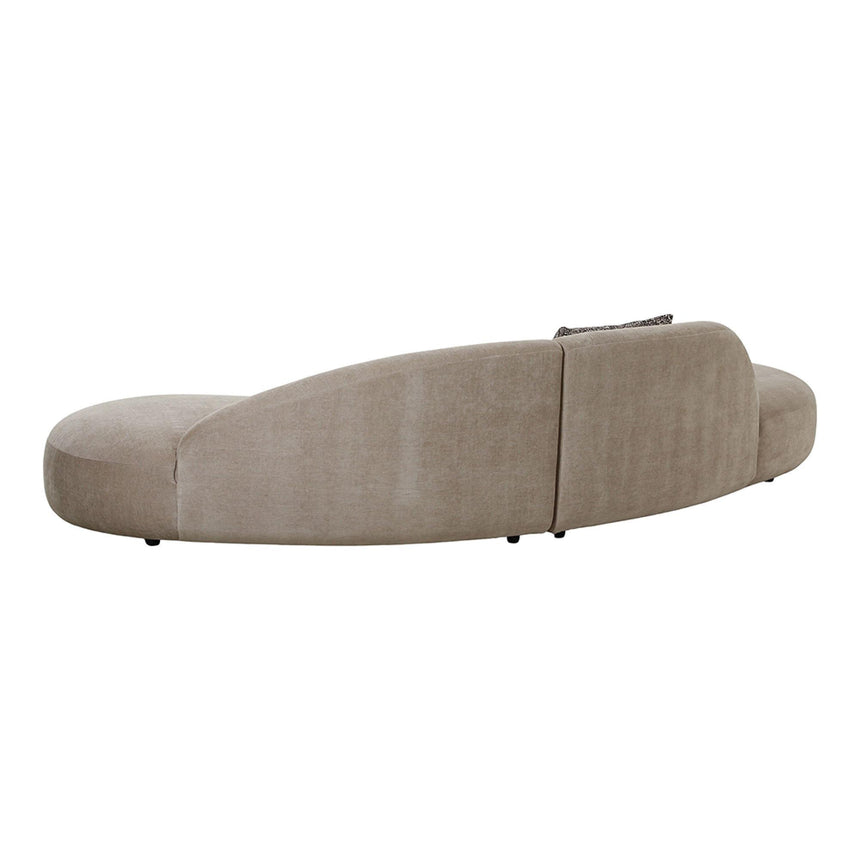 Venice Taupe Fabric 4 Seater Curved Sofa-5