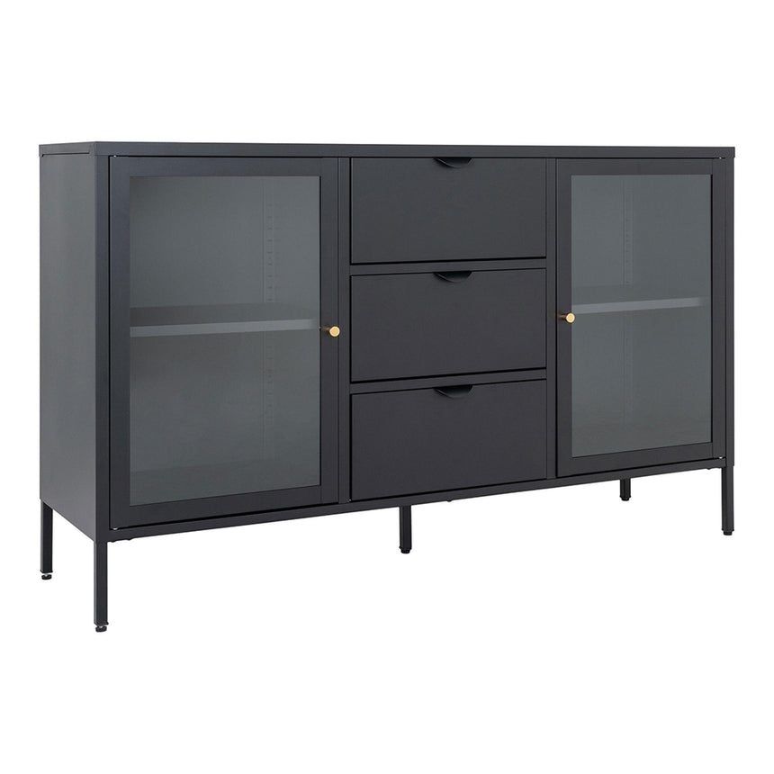 Dalby Black Metal 2 Door 3 Drawer Sideboard-4