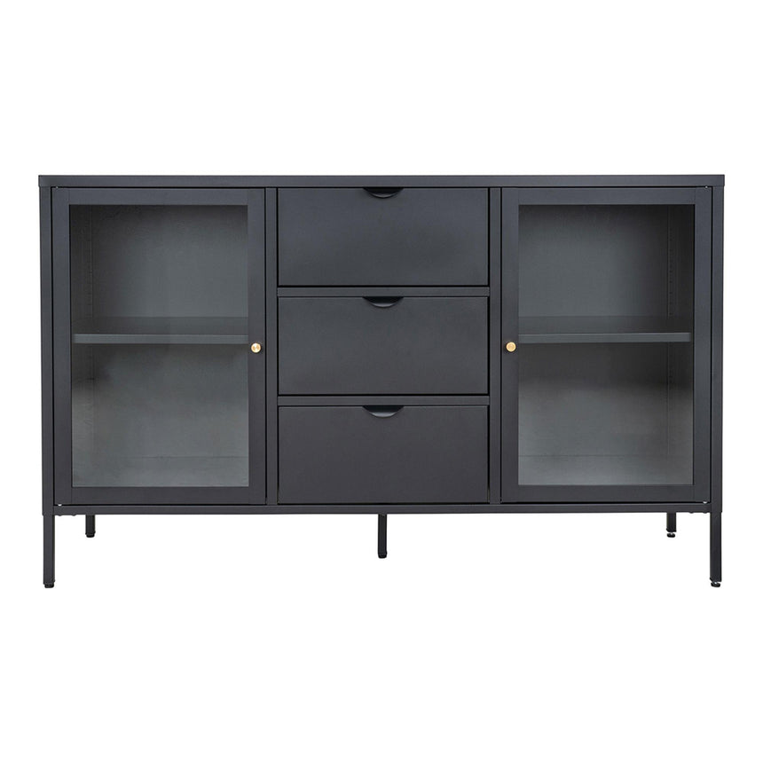 Dalby Black Metal 2 Door 3 Drawer Sideboard-5