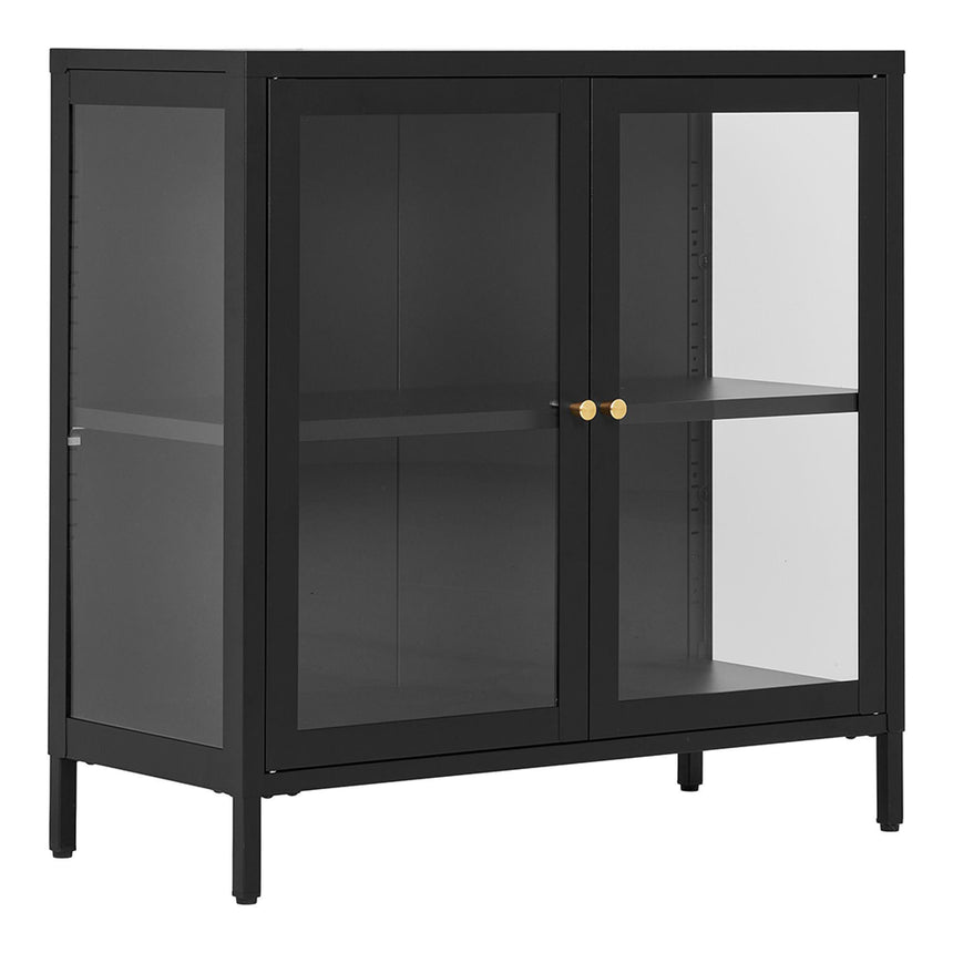 Dalby Glass and Black Metal 2 Door Cabinet-4