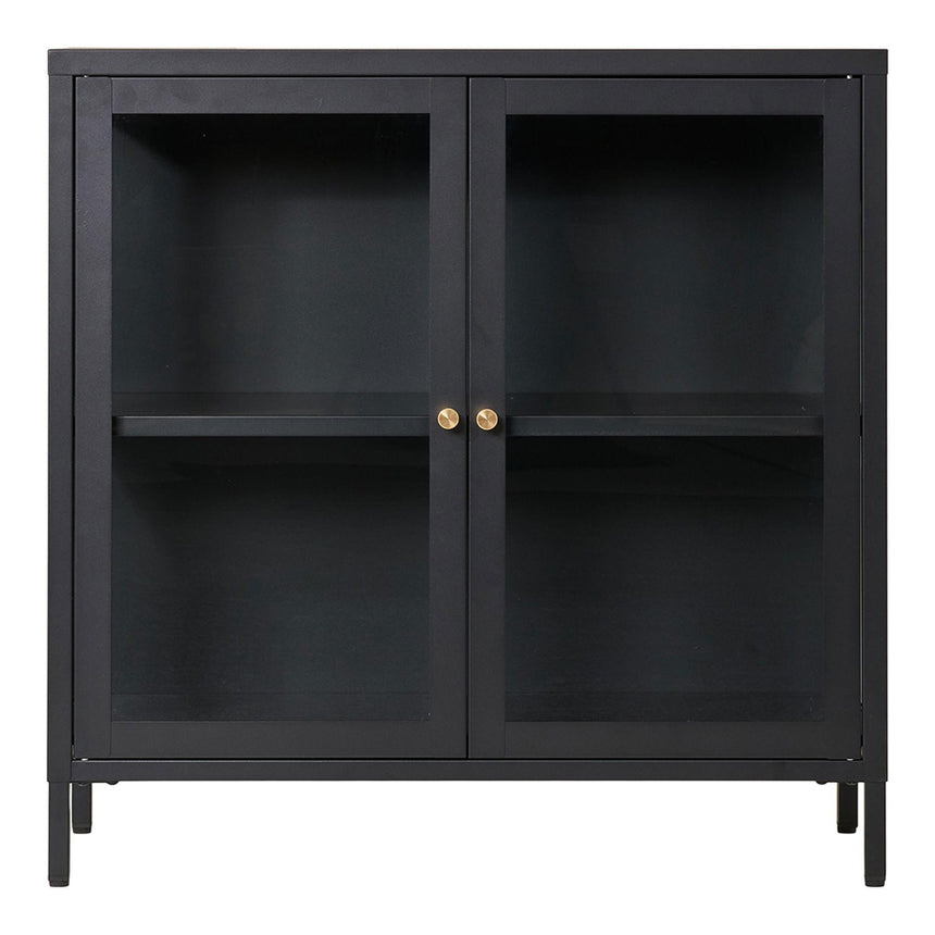 Dalby Glass and Black Metal 2 Door Cabinet-5