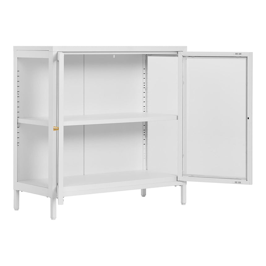 Dalby Glass and White Metal 2 Door Cabinet-2