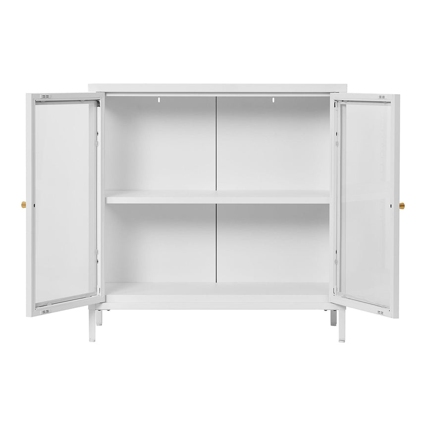 Dalby Glass and White Metal 2 Door Cabinet-3