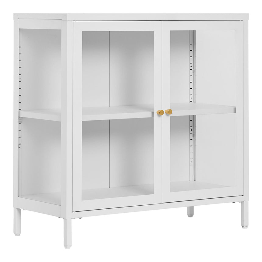 Dalby Glass and White Metal 2 Door Cabinet-4