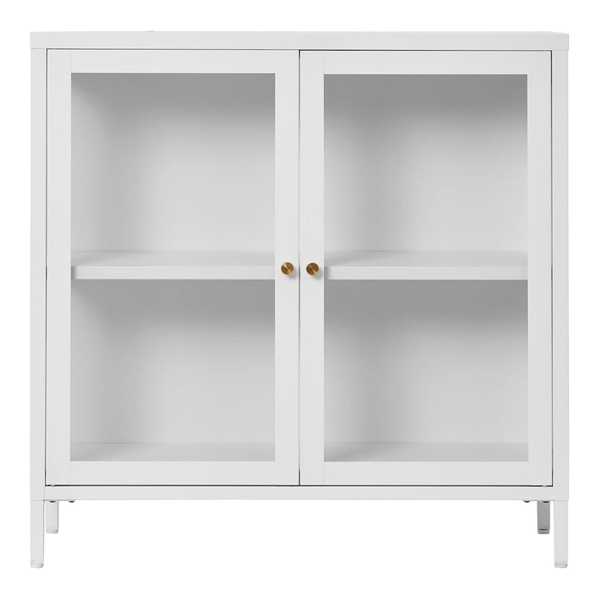 Dalby Glass and White Metal 2 Door Cabinet-5