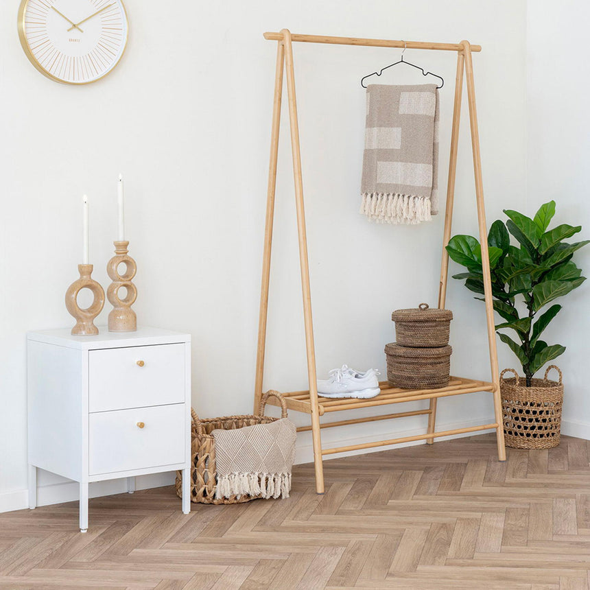 Dalby White Metal 2 Drawer Bedside Cabinet-6