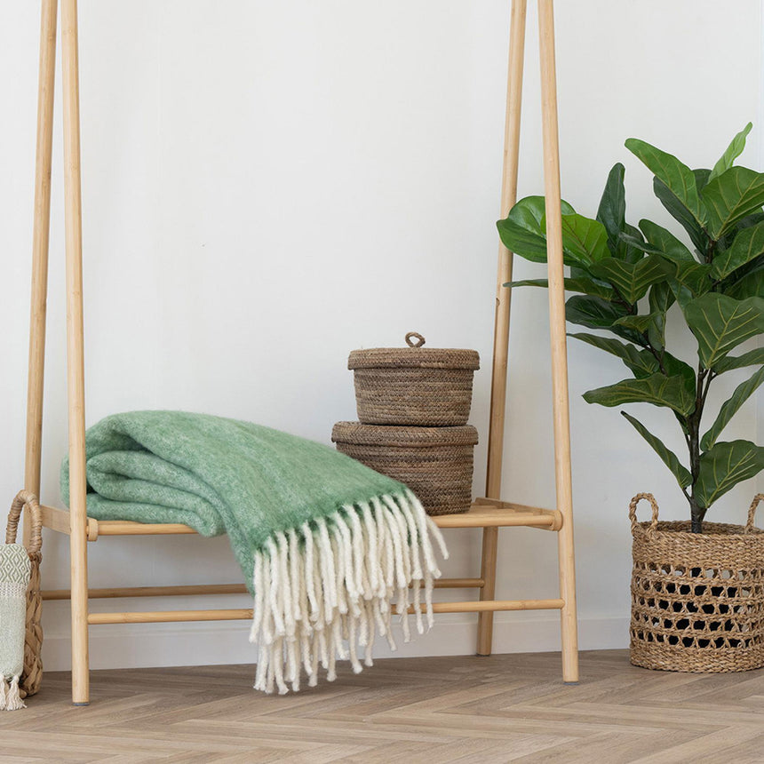 Carmel Green Plaid Throw-2