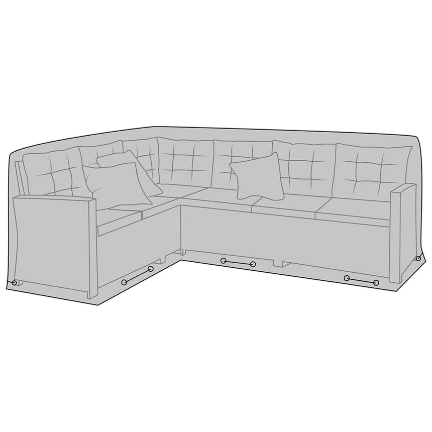 Luxury Black Fabric Corner Sofa Set Cover-2