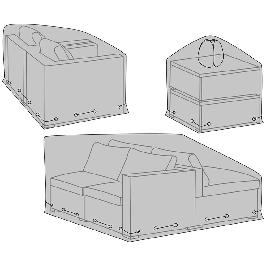 Luxury Black Fabric Cover of 3 Set-4