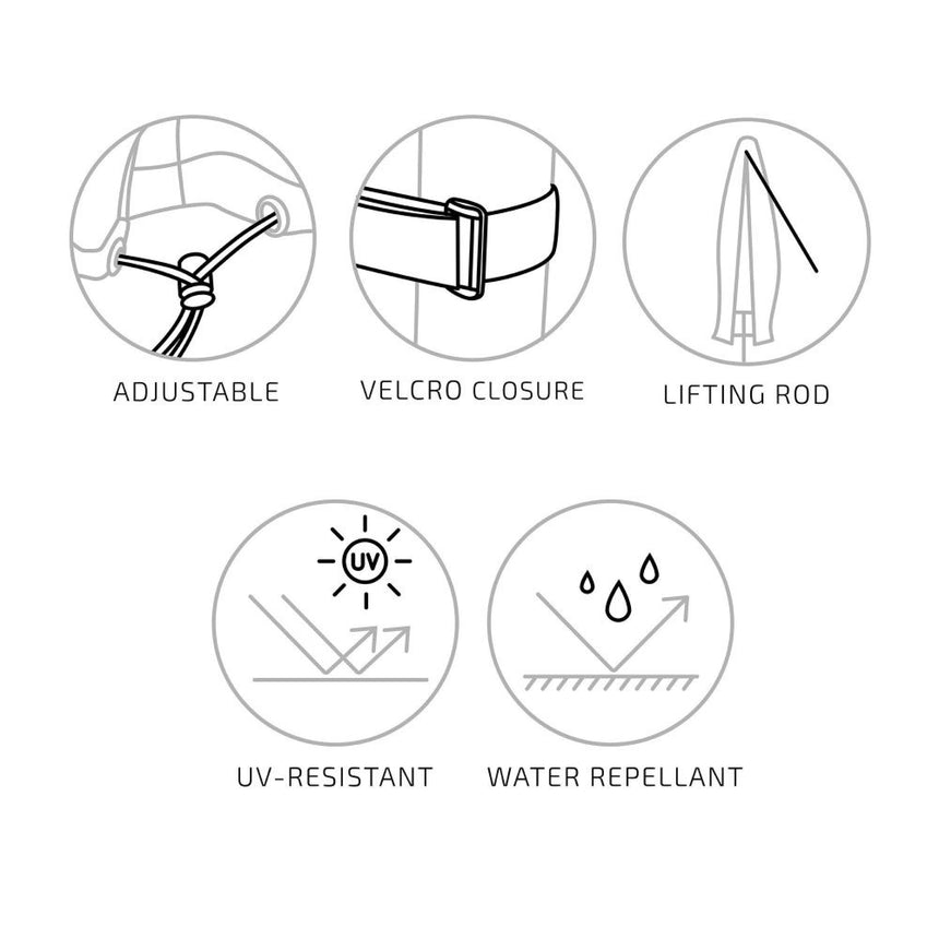 Luxury Black Fabric Parasol Cover-3