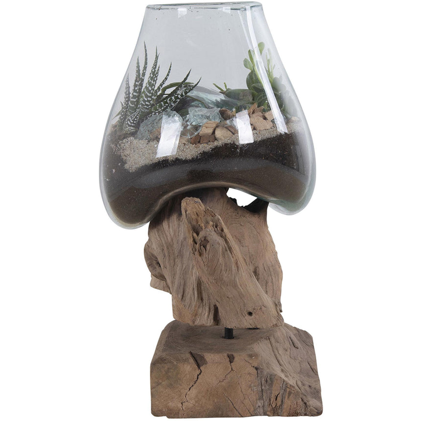 San Marino Teak Wood and Glass Small Waterdrop-2
