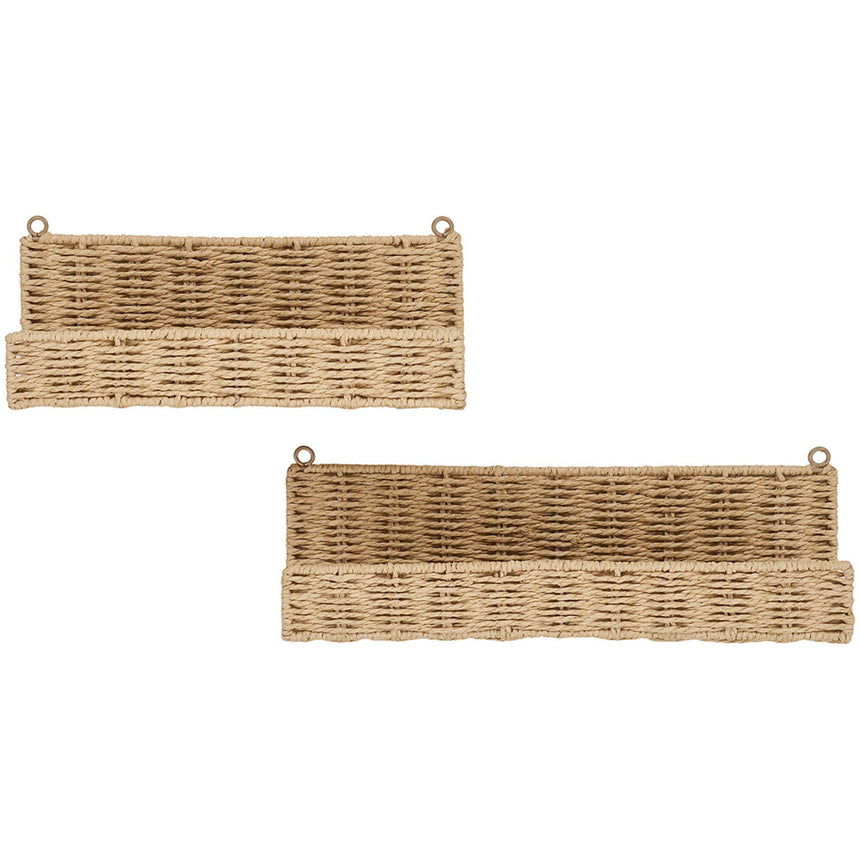 Treviso Natural Wall Shelves - Set of 2-2