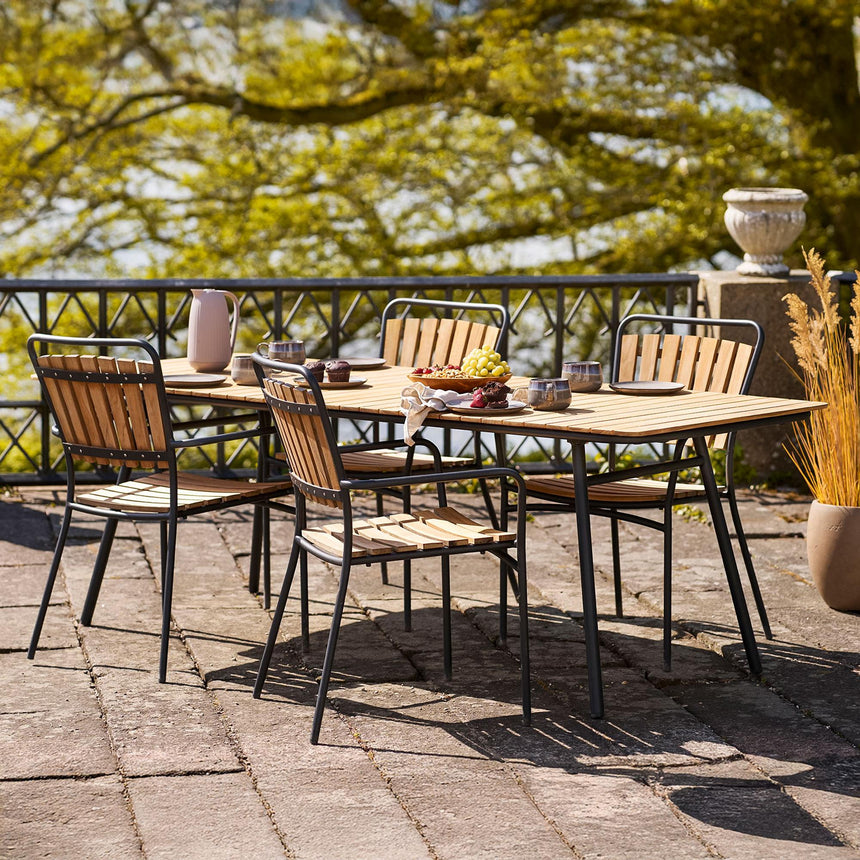 4 x Cleveland Natural Teak Wood Garden Dining Chair-5