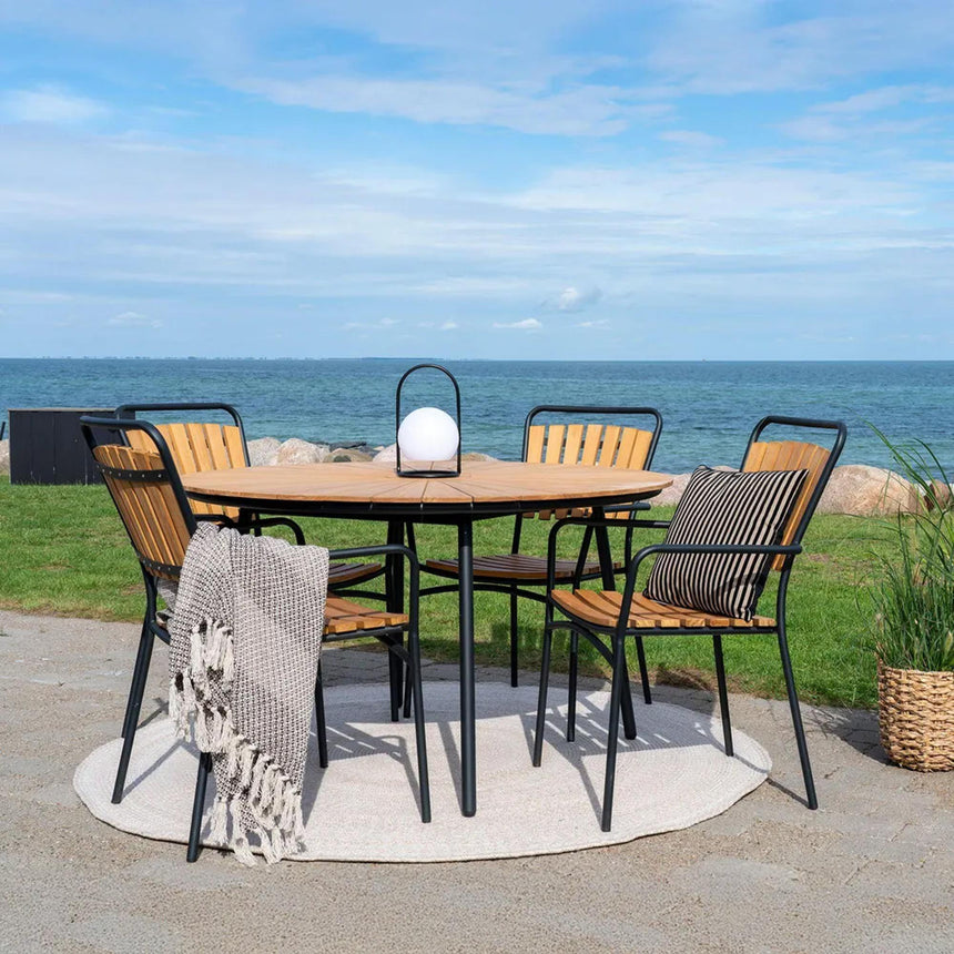 Cleveland Teak Wood 4 Seater Round Garden Dining Table - 130cm-7