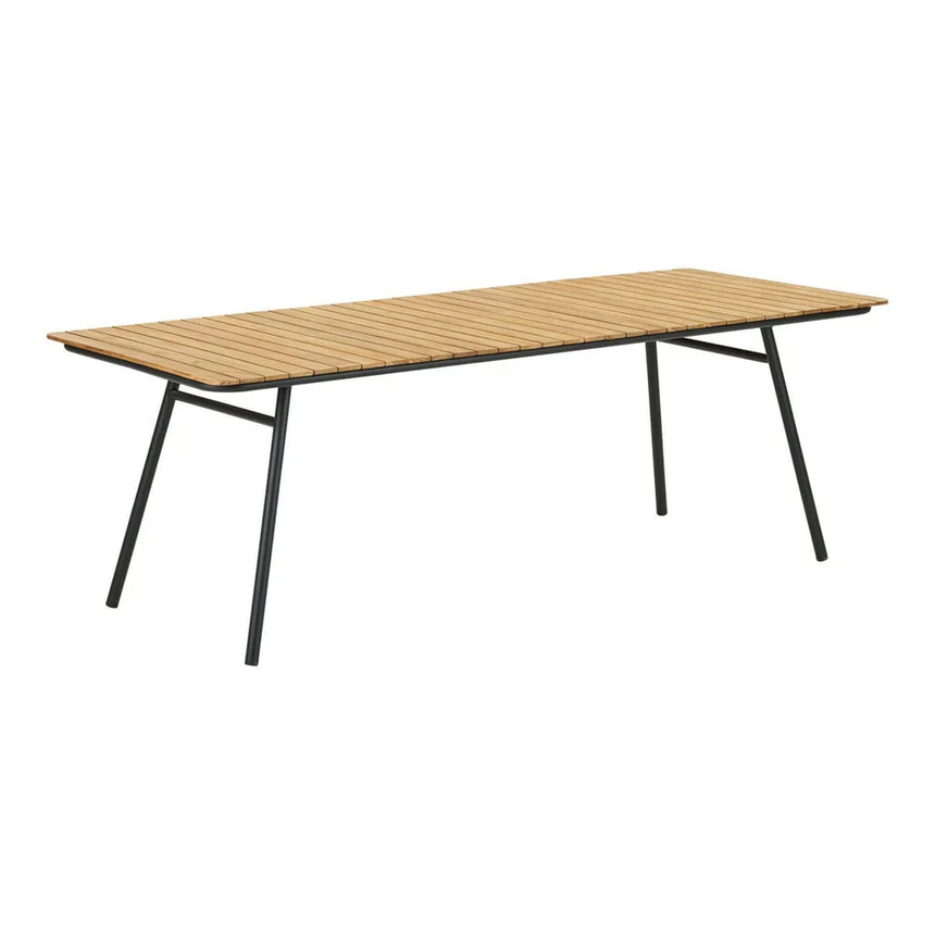 Cleveland Natural Teak Wood 10 Seater Garden Dining Table - 220cm-3