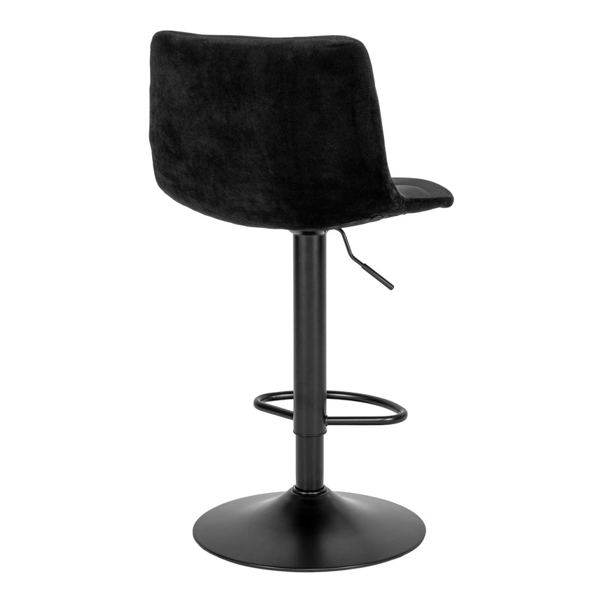 2 x Middelfart Black Velvet Fabric Barstool-4