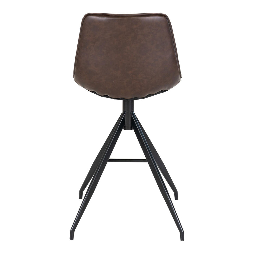 2 x Monaco Brown Faux Leather Barstool-4