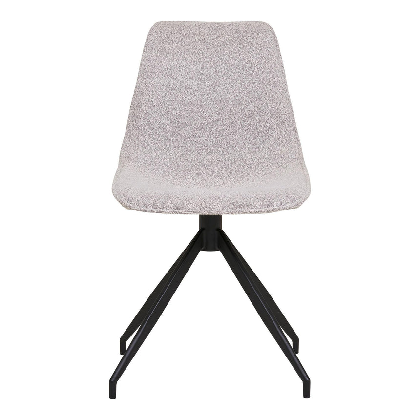 2 x Monaco Grey Boucle Fabric Swivel Dining Chair-2