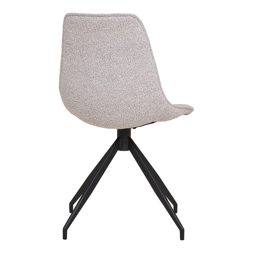 2 x Monaco Grey Boucle Fabric Swivel Dining Chair-4