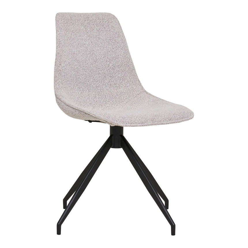 2 x Monaco Grey Boucle Fabric Swivel Dining Chair-5