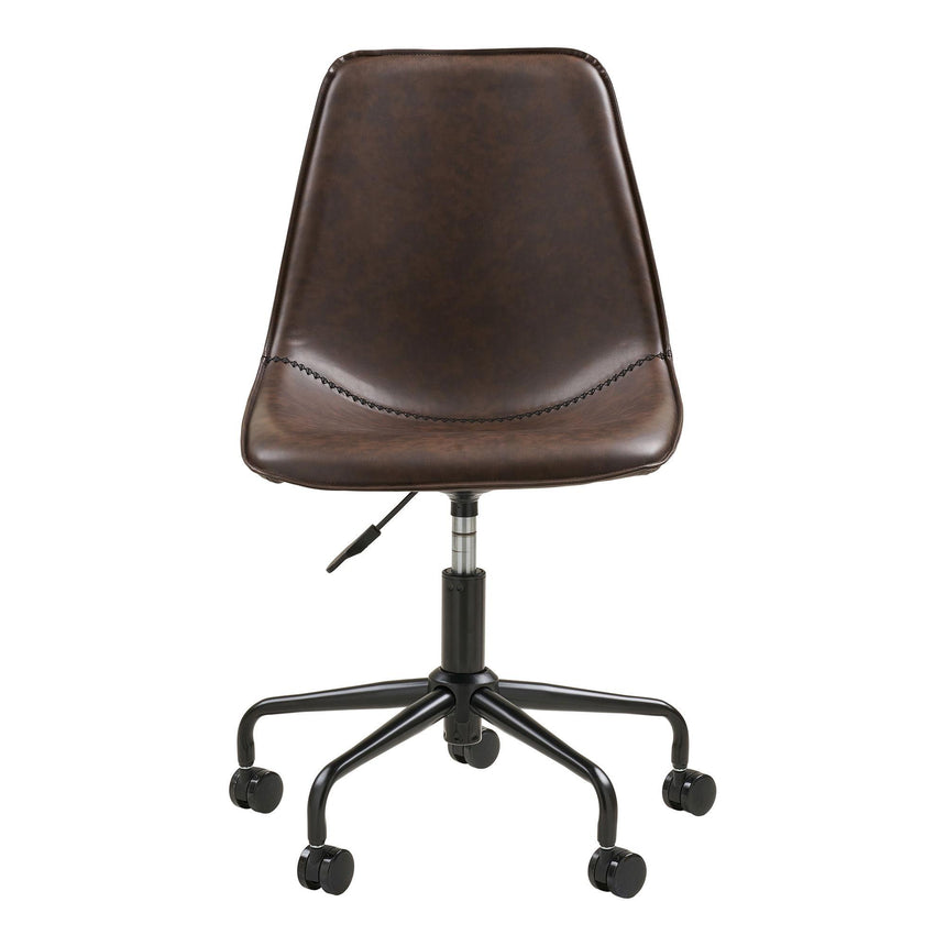 Monaco Brown Faux Leather Adjustable Office Chair-3