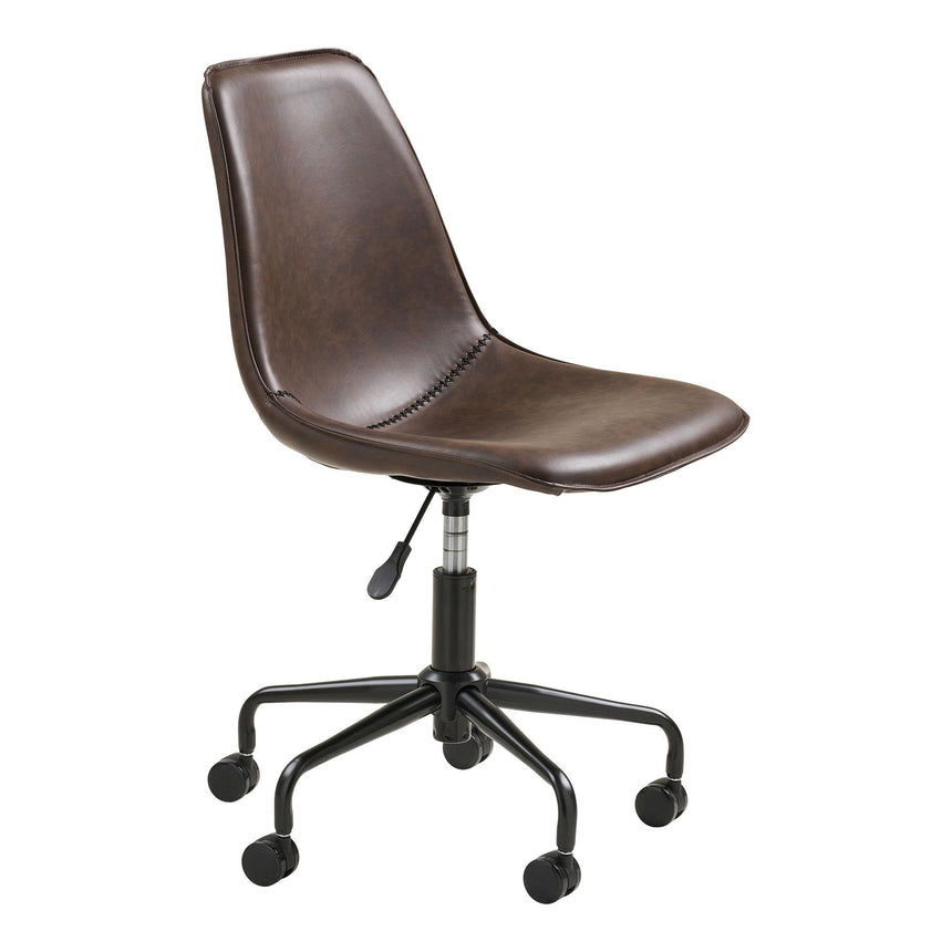 Monaco Brown Faux Leather Adjustable Office Chair-4