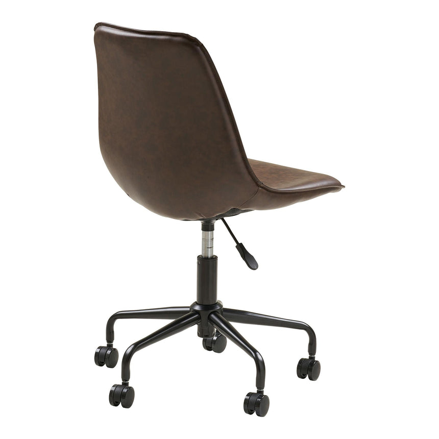 Monaco Brown Faux Leather Adjustable Office Chair-5