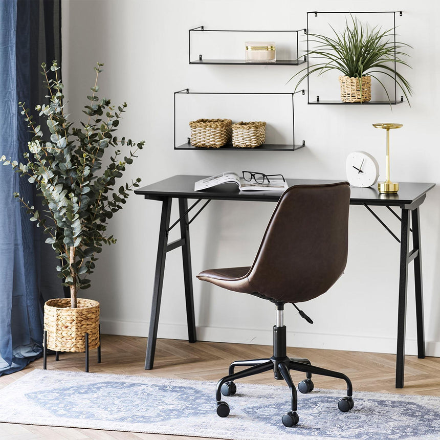 Monaco Brown Faux Leather Adjustable Office Chair-6