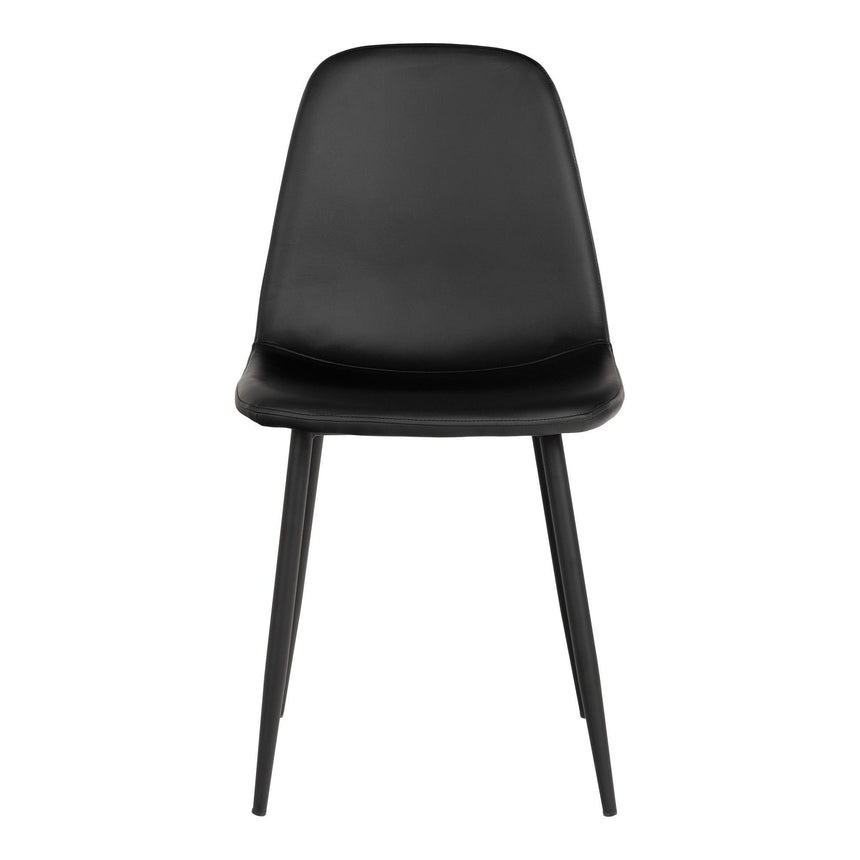 2 x Stockholm Black Faux Leather Dining Chair-2